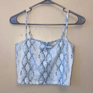 Grey and White Snakeskin Tank Top